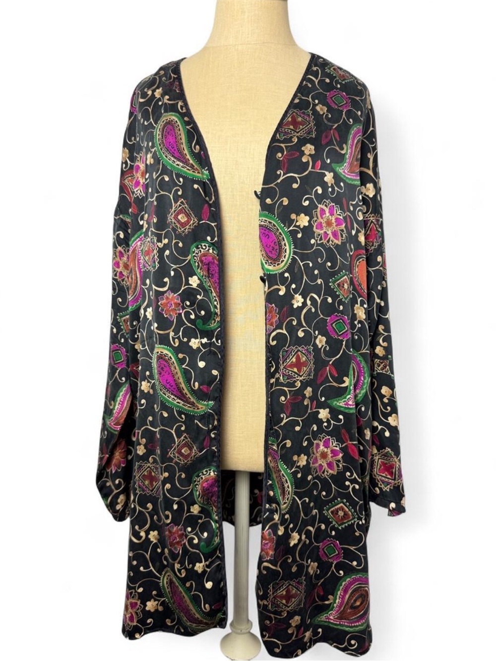 100% Silk Oversized Whimsigoth Paisley Tunic